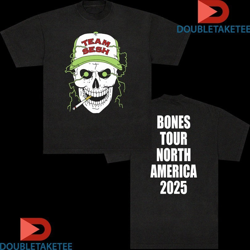 TeamSESH Sesh 3 16 Bone Tour North America 2025 Skull Cigarette Shirts