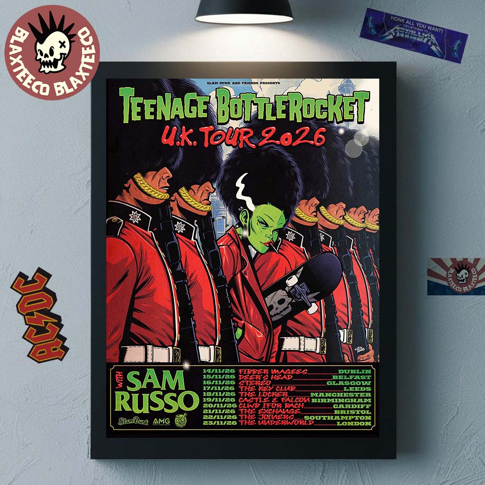 Teenage Bottlerocket UK Tour 2026 With Sam Russo Schedule Dates Home Decor Poster Canvas