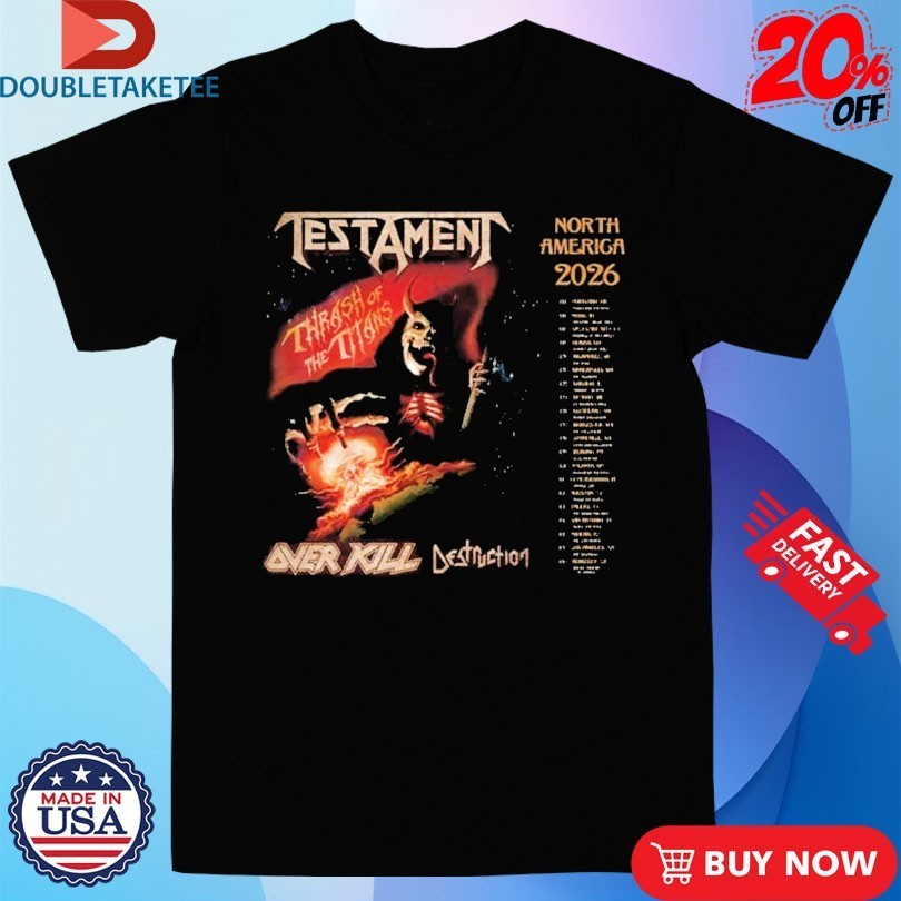 Testament Thrash Of The Titans North America Tour 2026 Dates Shirts