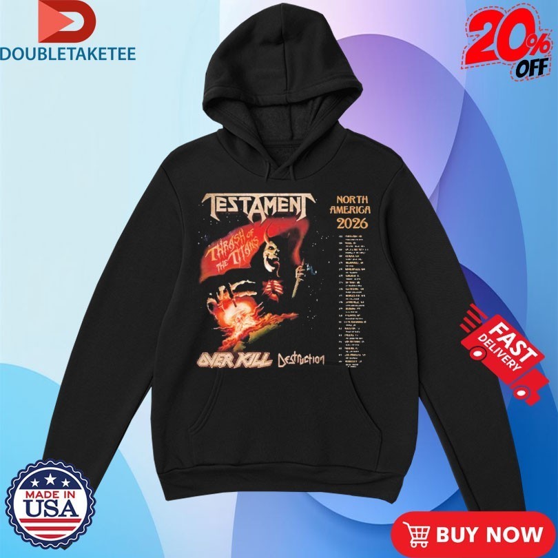 Testament Thrash Of The Titans North America Tour 2026 Dates Shirts
