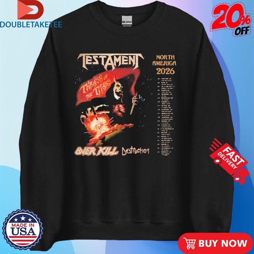 Testament Thrash Of The Titans North America Tour 2026 Dates Shirts