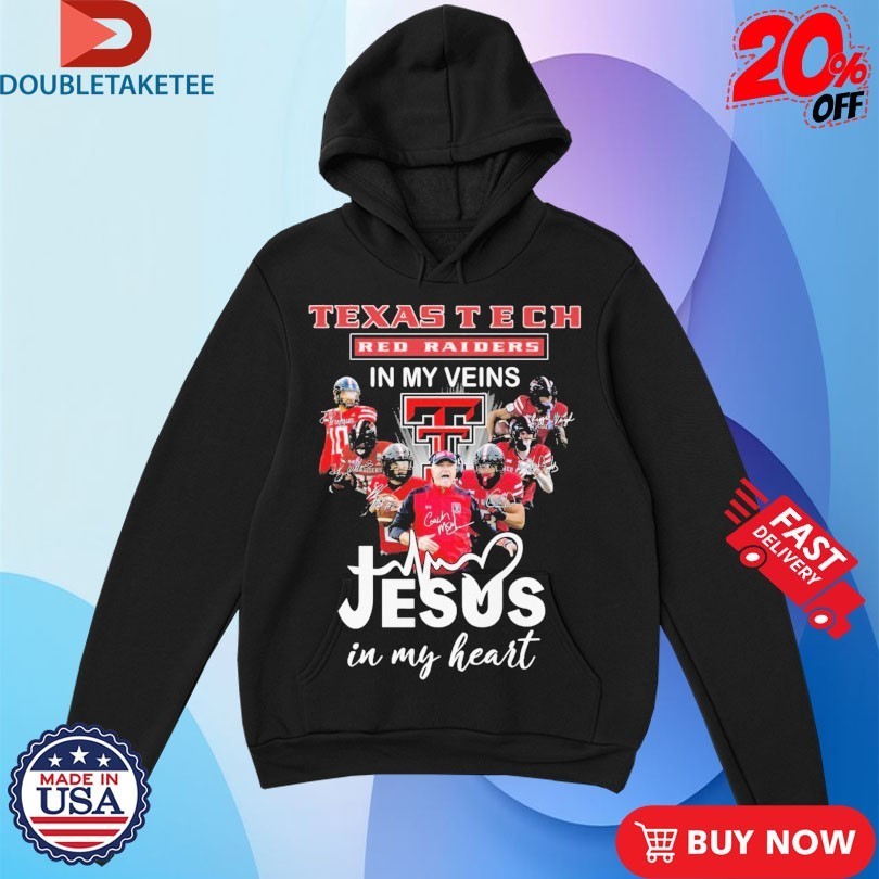 Texas Tech Red Raiders In My Veins Jesus In My Heart Signatures Players Coach Shirts
