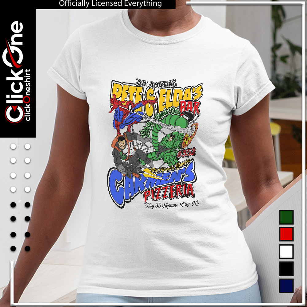 The Amazing Pete and Elda’s the shore’s famous Carmen’s Pizzeria shirt