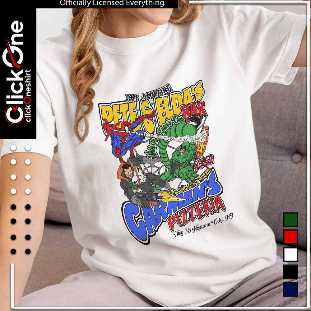 The Amazing Pete and Elda’s the shore’s famous Carmen’s Pizzeria shirt