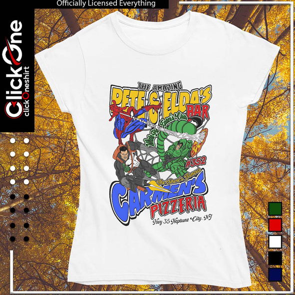 The Amazing Pete and Elda’s the shore’s famous Carmen’s Pizzeria shirt