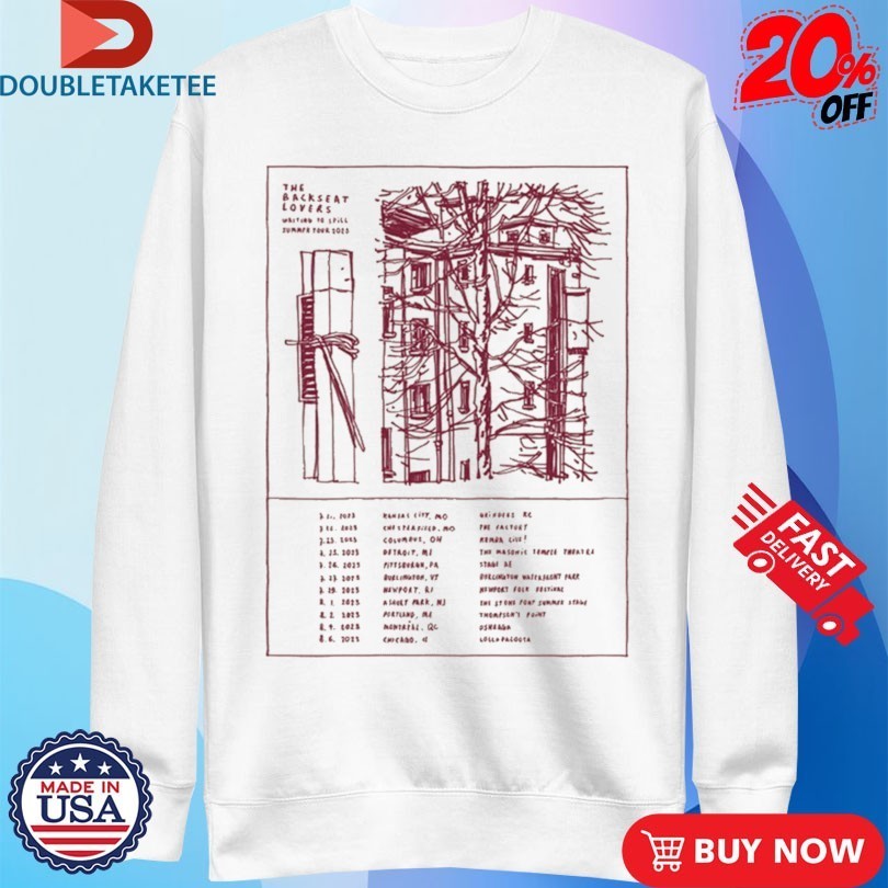 The Backseat Lovers US Tour 2023 Summer Shirts