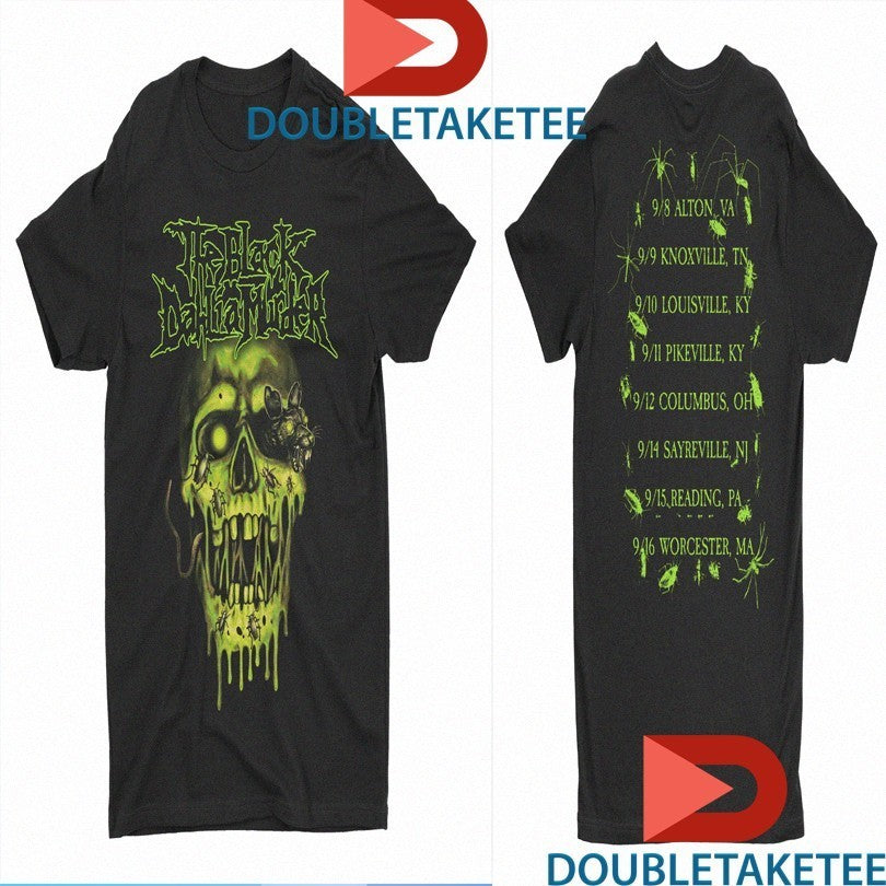 The Black Dahlia Murder Slime Skull 2023 Tour Dates Shirts