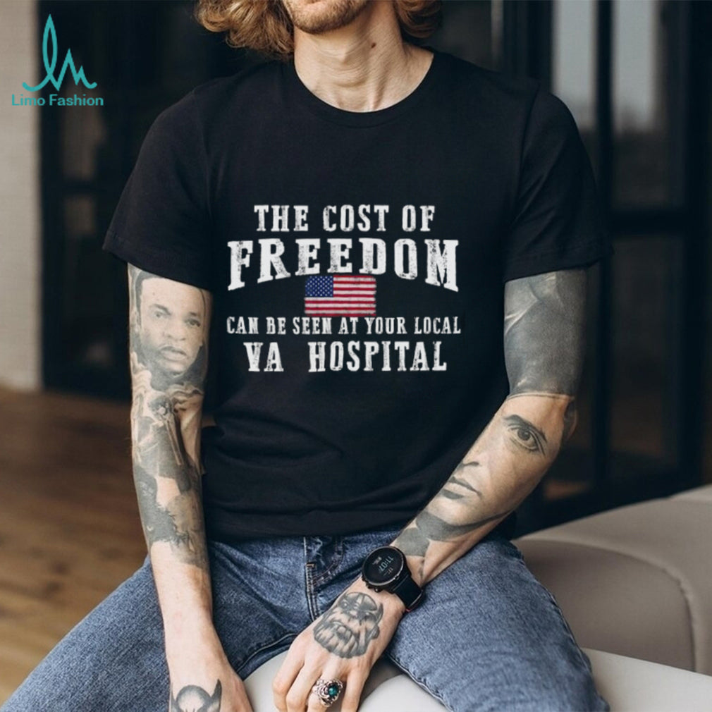 The Cost of Freedom VA Hospital Veteran Tribute Black T Shirt