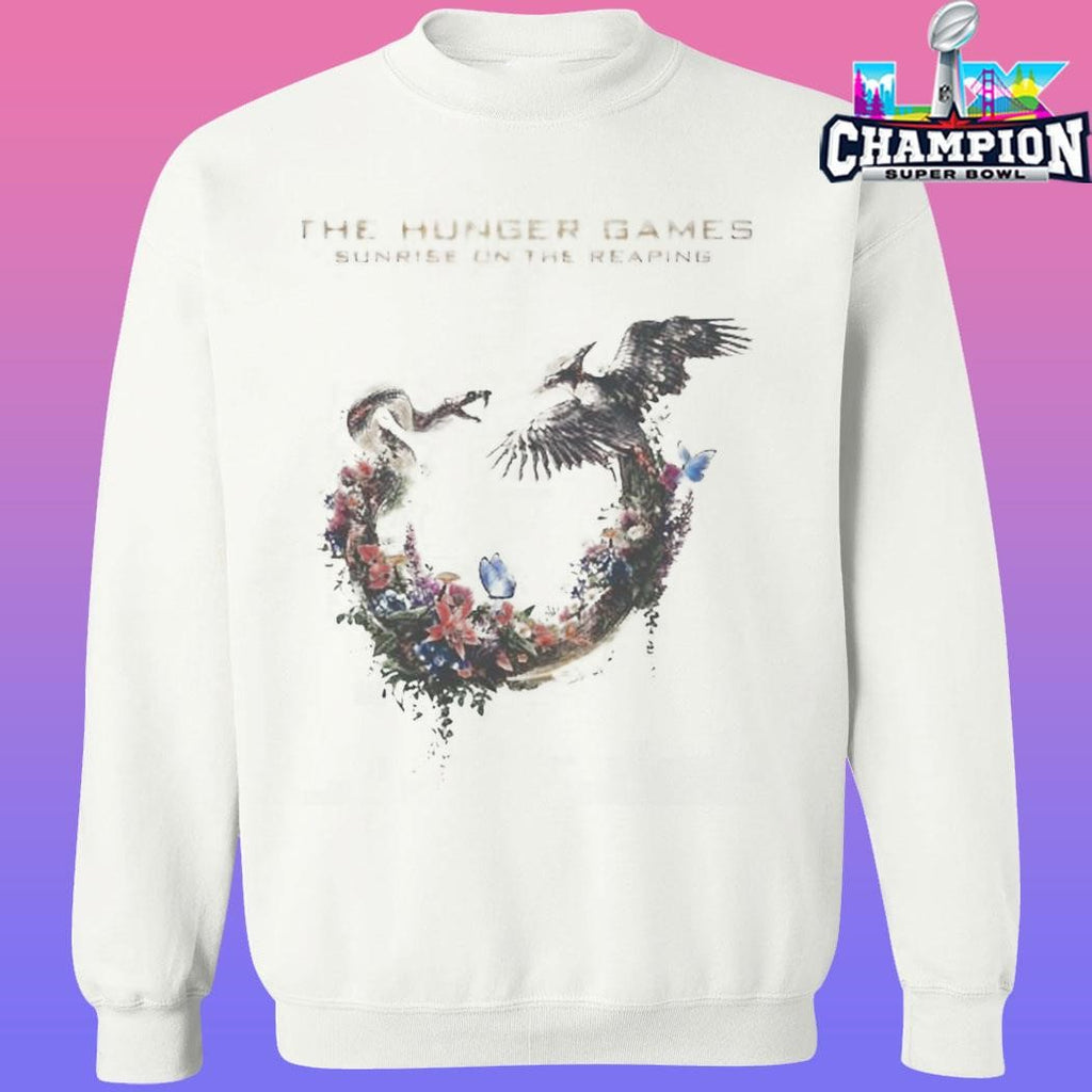 The Hunger Games Sunrise On The Reaping Logo Snake And Bird Shirt