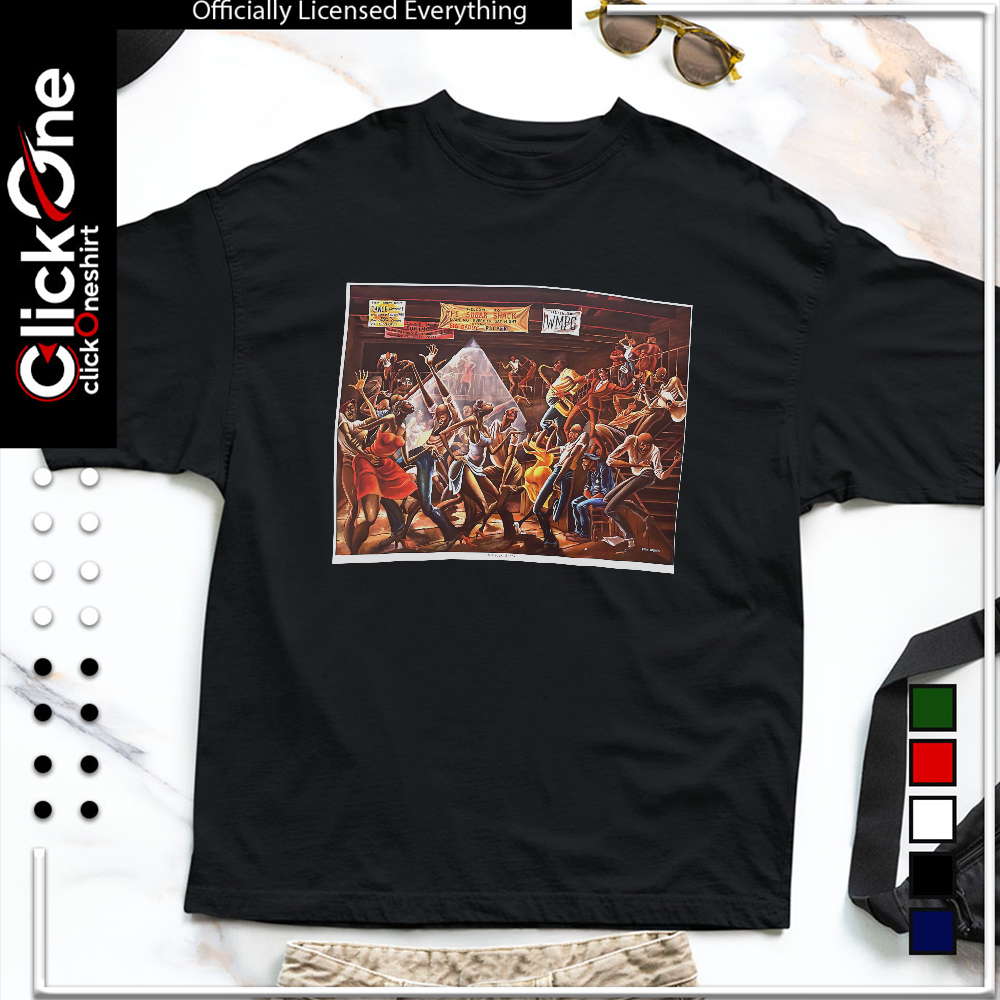 The Sugar Shack Ernie Barnes Welcome to the Sugar Shack Dancing Every Fri Sat shirt