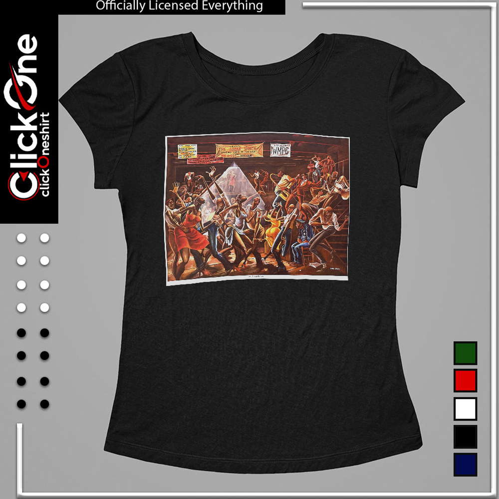 The Sugar Shack Ernie Barnes Welcome to the Sugar Shack Dancing Every Fri Sat shirt