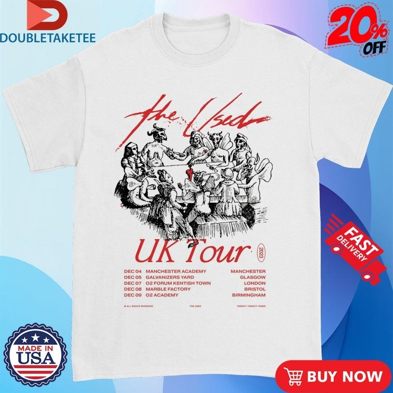 The Used 2023 UK Tour Dates Shirts