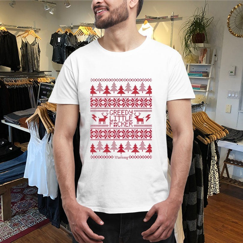 The Warning Greedy Lil Fucker Ugly Christmas Holiday Xmas Shirts