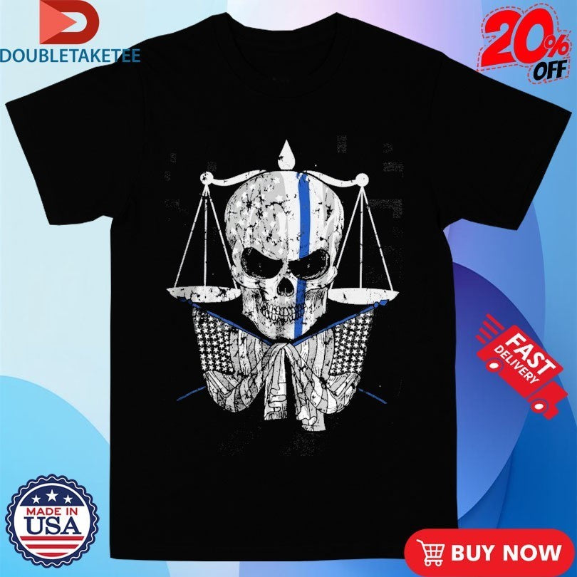 Thin Blue Line Skull American Made Shirts