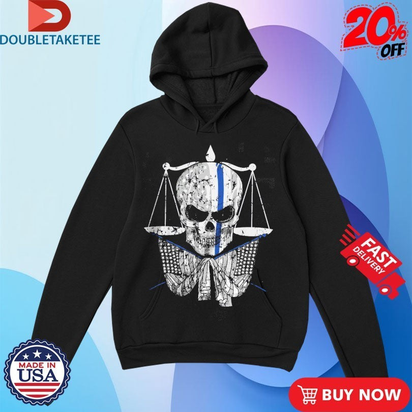 Thin Blue Line Skull American Made Shirts
