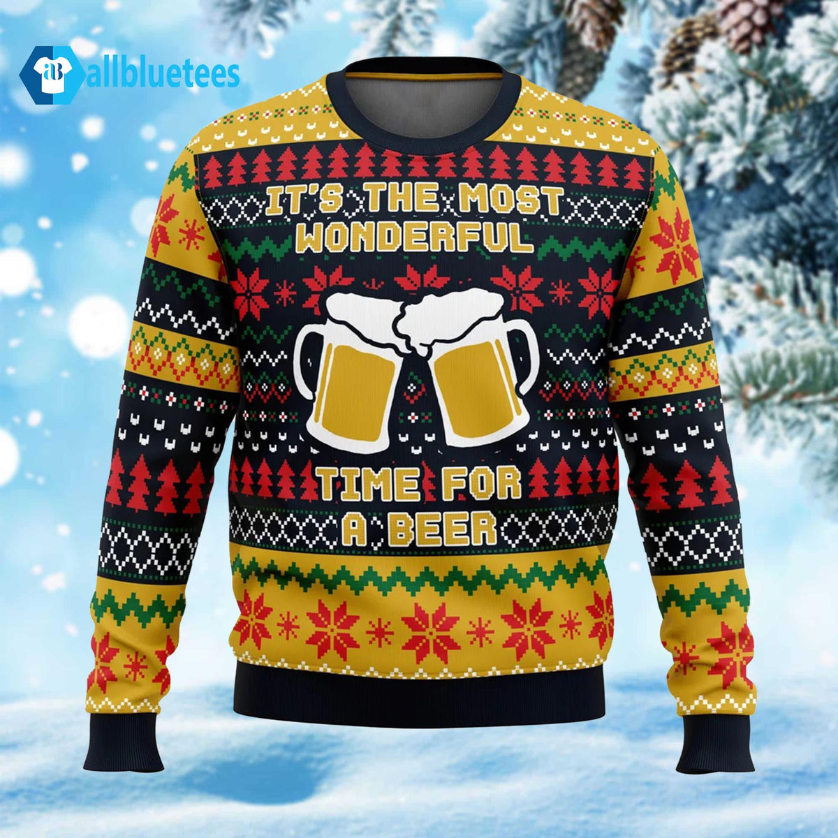 Time For A Beer Ugly Christmas Sweater