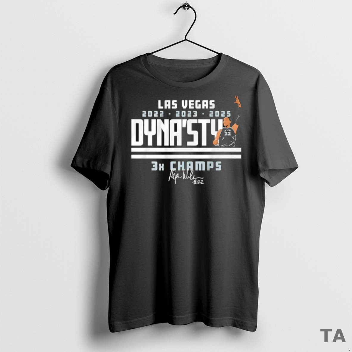 Top Aja Wilson Las Vegas Aces 2022 2023 2025 Dynasty 3x Champs T Shirt Sweater