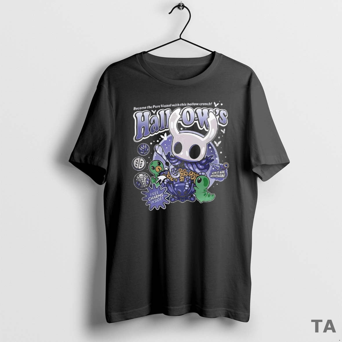 Top Hallow Cereal Hollow Knight Free Charms Inside Win A Nail Key Chain T-Shirts, Hoodie, Sweatshirt | InkNestWear.com