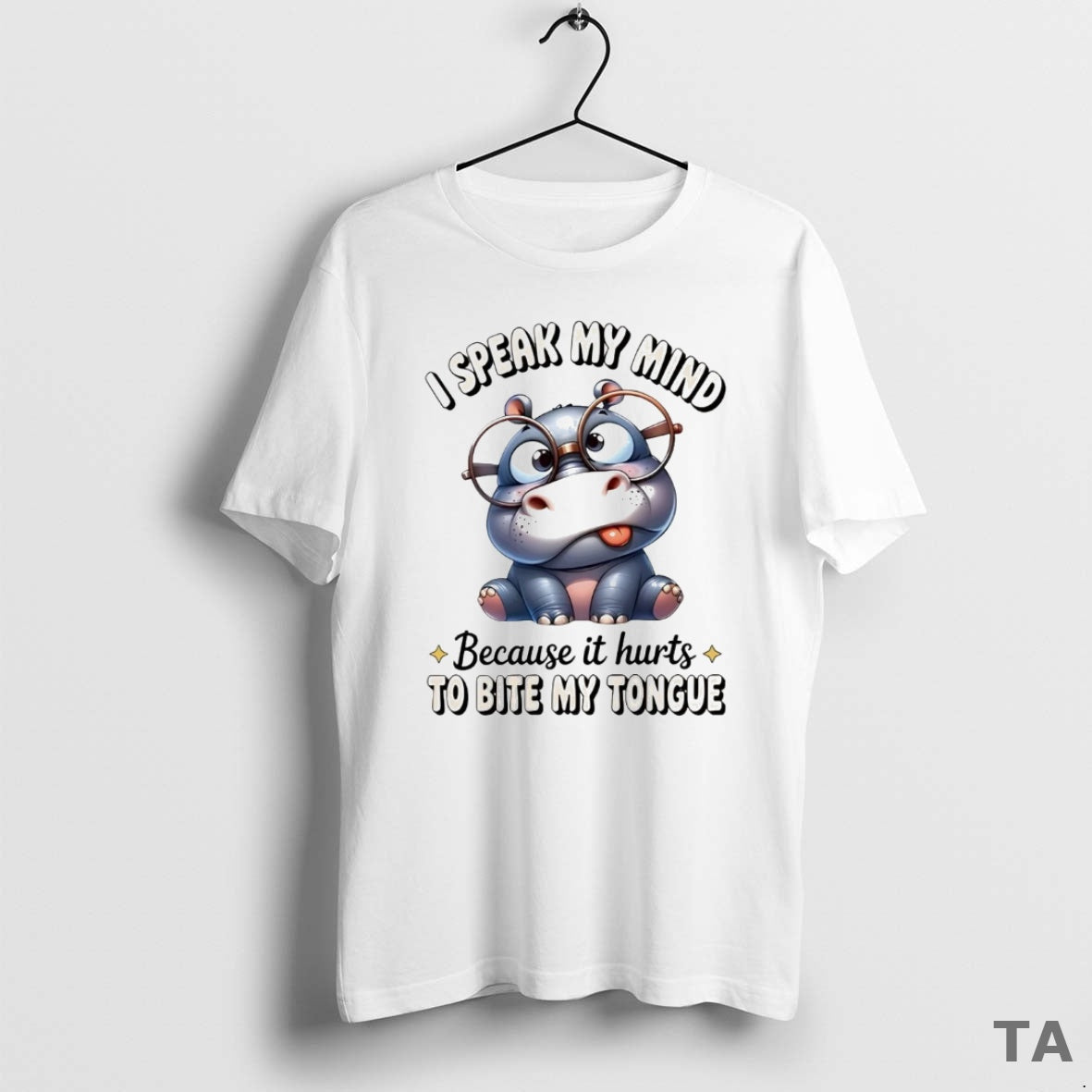 Top Hippopotamus I Speak My Mind Because Hurts Bite My Tongue T-Shirts, Hoodie, Sweatshirt