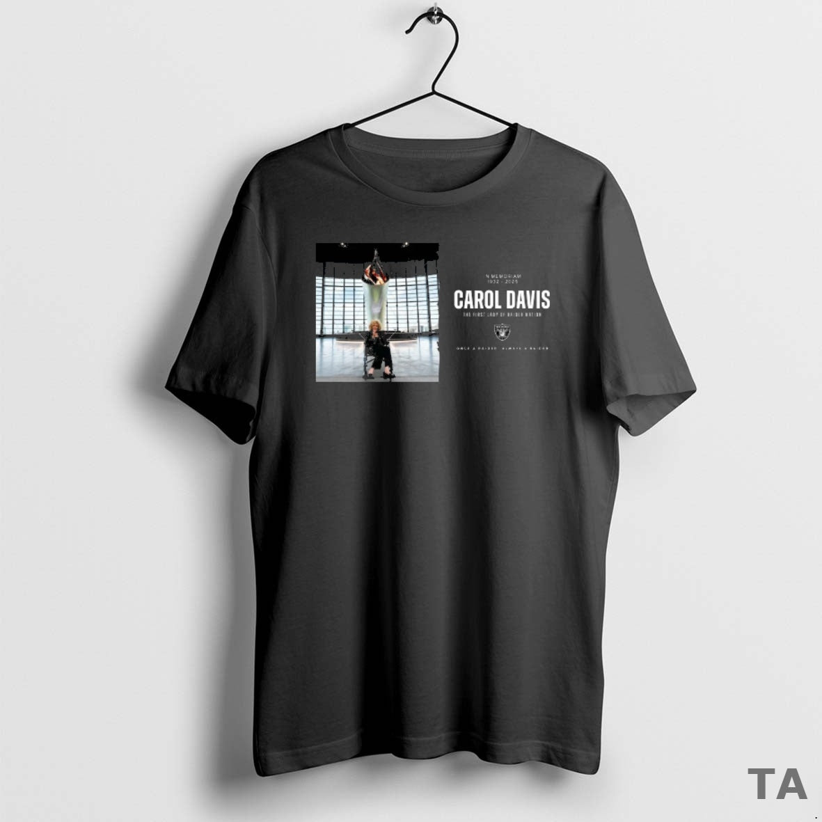 Top In Memoriam 1932 2025 Carol Davis The First Lady Of Raider Nation Once T-Shirts, Hoodie, Sweatshirt | InkNestWear.com