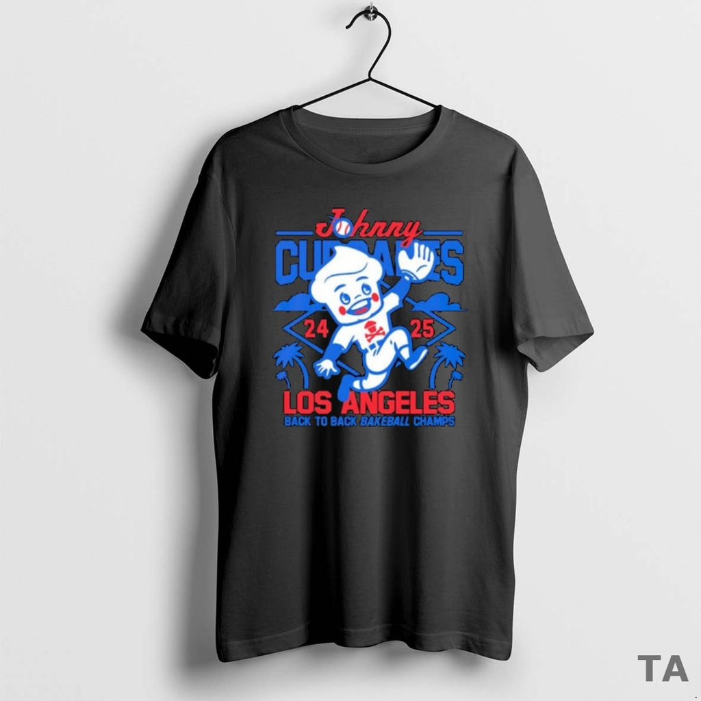 Top Johnny Cupcakes X Los Angeles Dodgers Back To Back Bakeball Champions 2025 T-Shirts, Hoodie, Sweatshirt | InkNestWear.com