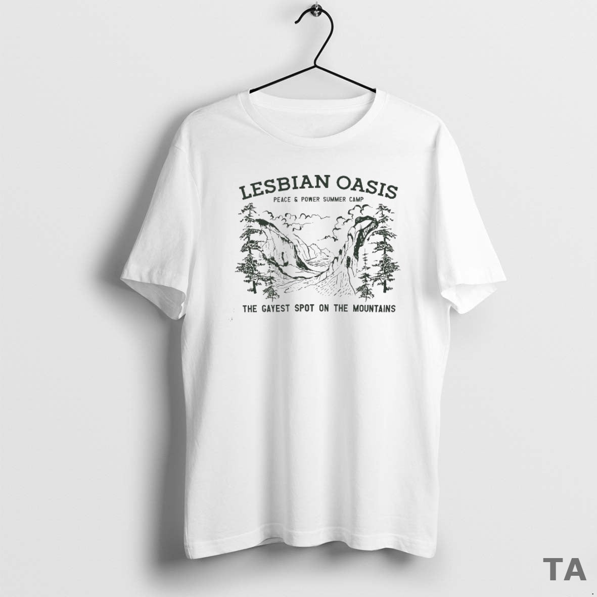 Top Lesbian Oasis Peace And Power Summer Camp The Gayest Spot On The Mountains T-Shirts, Hoodie, Sweatshirt | InkNestWear.com