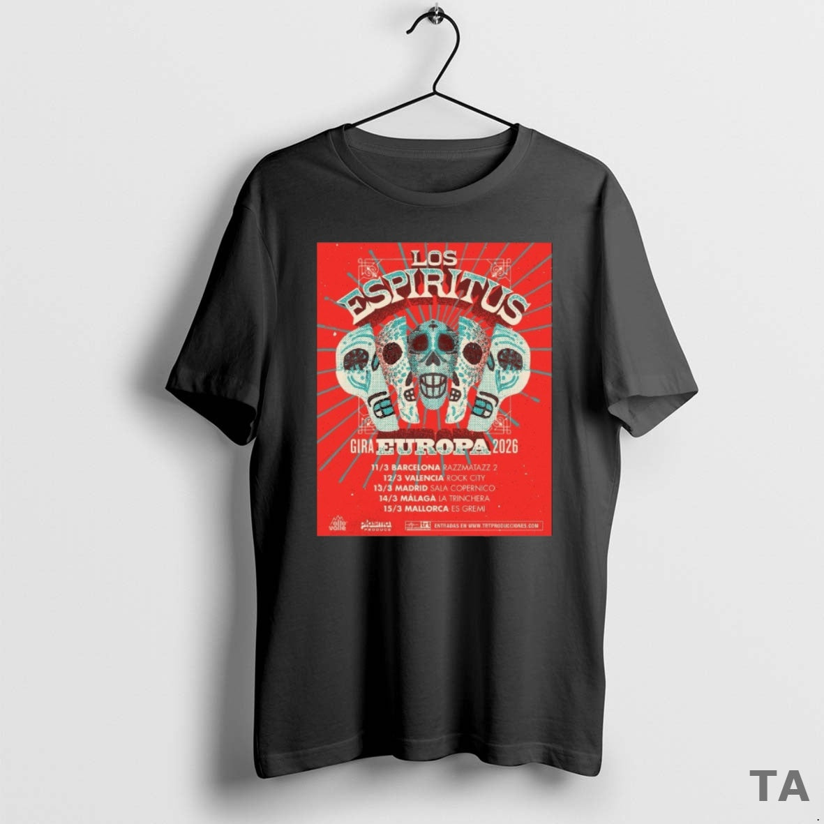 Top Los Espiritus Gira Europa Tour 2026 11 3 Barcelona 12 3 Valencia T-Shirts, Hoodie, Sweatshirt | InkNestWear.com