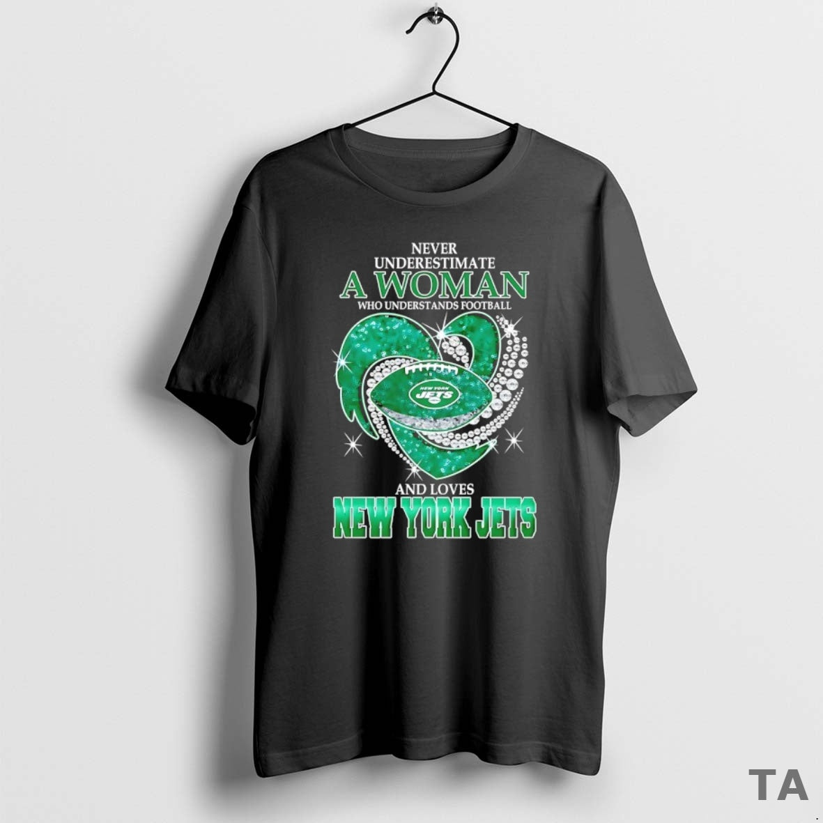 Top Never Underestimate A Woman Who Understands Football And Loves New York Jets Football Heart T-Shirts, Hoodie, Sweatshirt