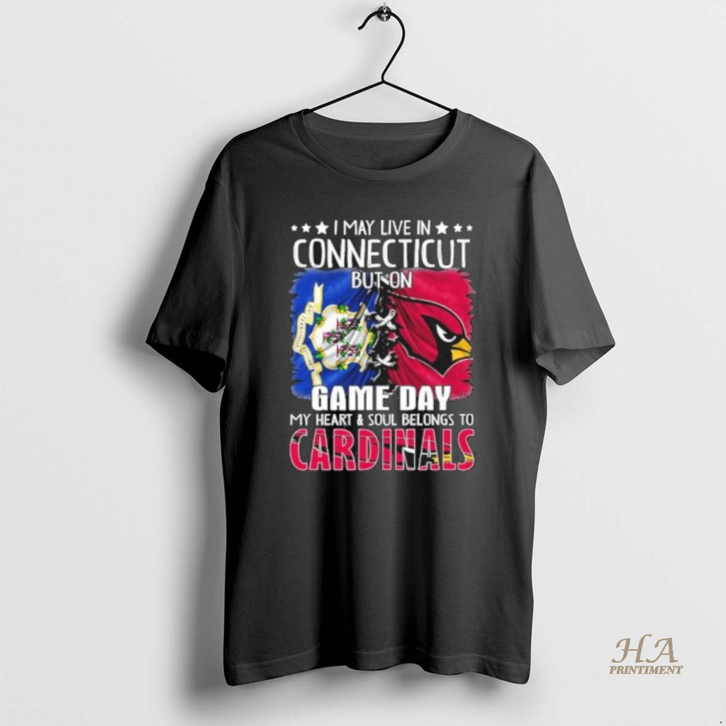 Top Official I May Live In Connecticut But On Gameday My Heart And Soul Belongs T-Shirts, Hoodie, Sweatshirt