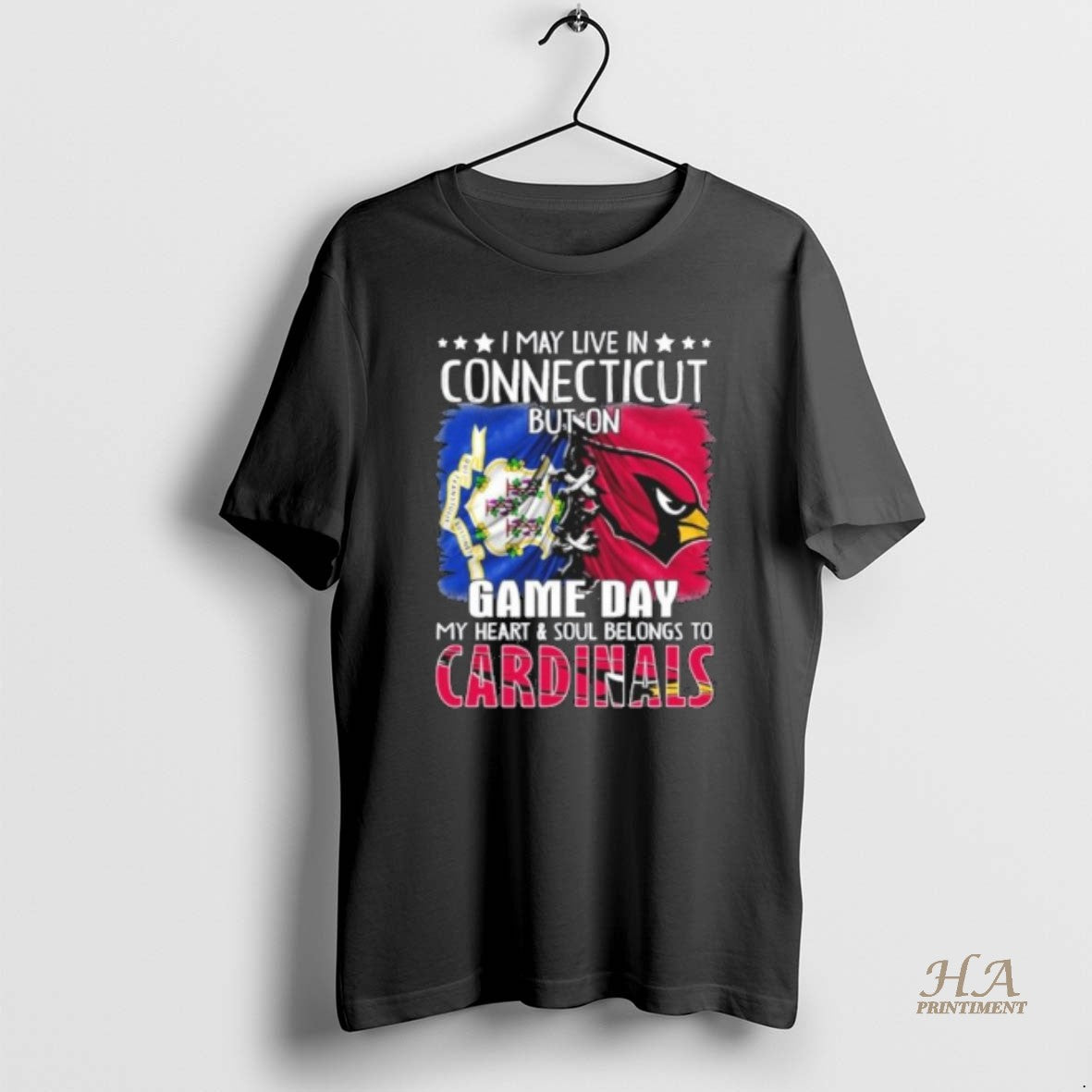 Top Official I May Live In Connecticut But On Gameday My Heart And Soul Belongs T-Shirts, Hoodie, Sweatshirt