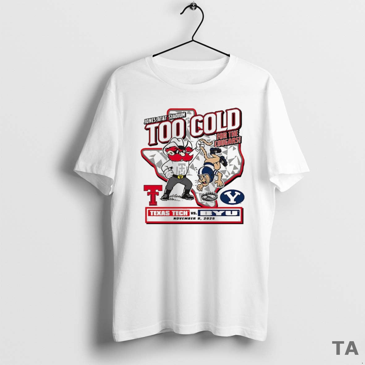 Top Texas Tech Red Raiders Vs Byu Cougars Ncaa 2025 Too Cold Gameday T-Shirts, Hoodie, Sweatshirt | InkNestWear.com