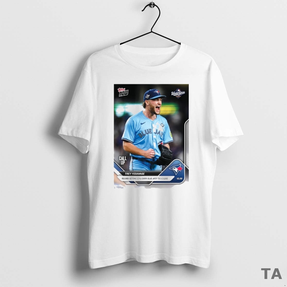 Top Trey Yesavage 2025 Mlb Topps Toronto Blue Jays Record Setting 12 Ks Carry Blue T-Shirts, Hoodie, Sweatshirt