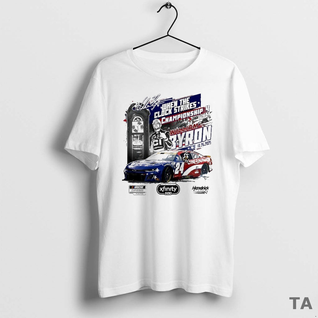 Top William Byron 2025 Xfinity 500 Race Winner Championship 4 When The Clock Strikes Signature T-Shirts, Hoodie, Sweatshirt