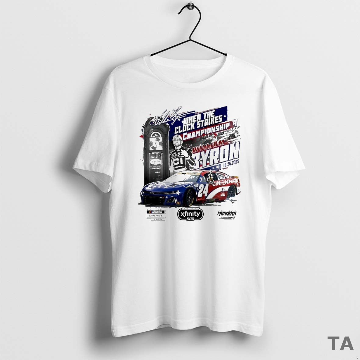 Top William Byron 2025 Xfinity 500 Race Winner Championship 4 When The Clock Strikes Signature T-Shirts, Hoodie, Sweatshirt
