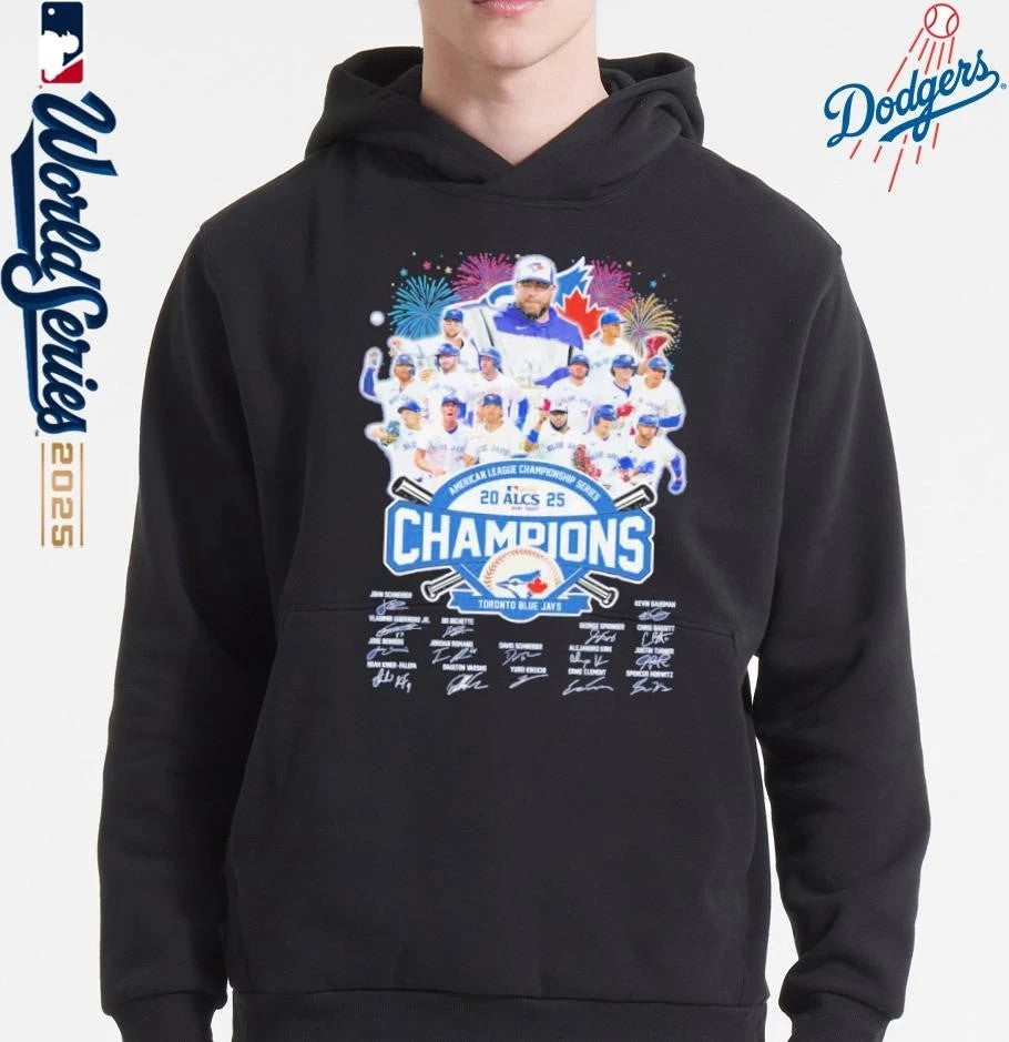 Toronto Blue Jays Baseball 2025 MLB ALCS Champions Signatures T-Shirt