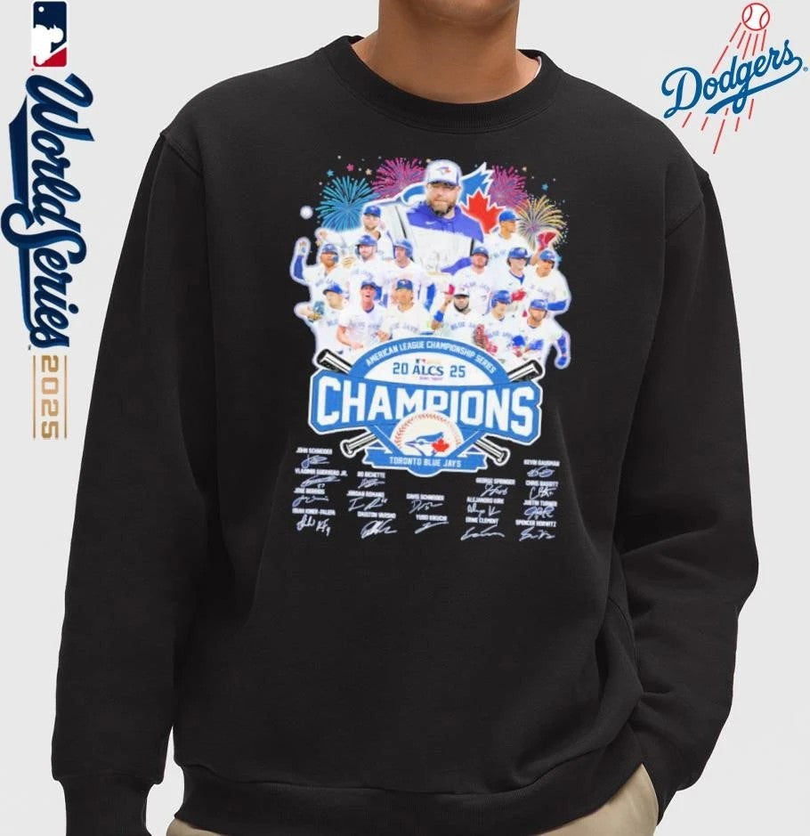 Toronto Blue Jays Baseball 2025 MLB ALCS Champions Signatures T-Shirt