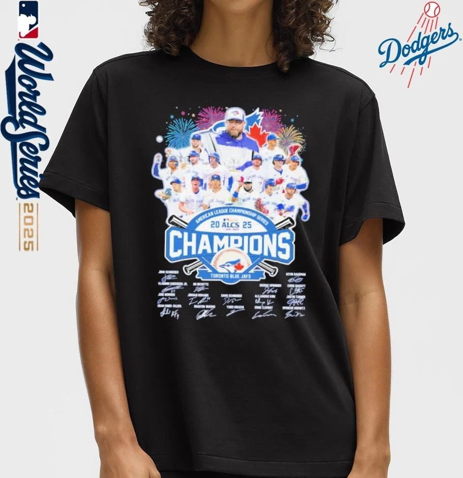 Toronto Blue Jays Baseball 2025 MLB ALCS Champions Signatures T-Shirt