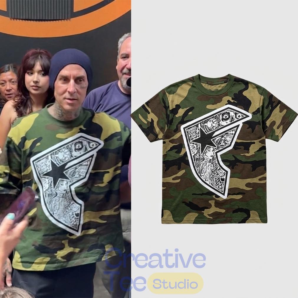 Travis Barker Famous Stars and Straps Camo At The Blink-182 Day In Los Angeles T-Shirt