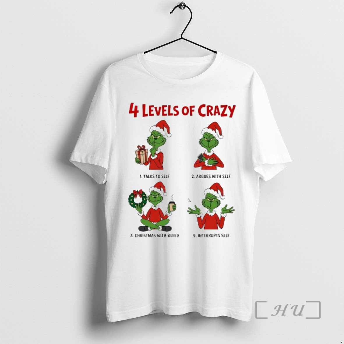 Trending 4 Levels Of Crazy Grinch Christmas With Oleed T-Shirts, Hoodie, Sweatshirt | InkNestWear.com