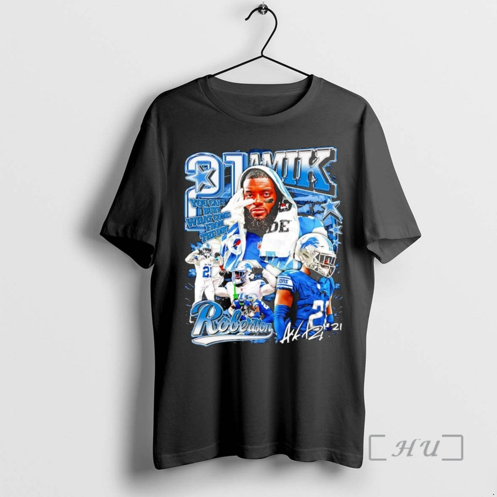 Trending Amik Robertson You Cant Bury What Comes From The Dirt Detroit Lions Premium T-Shirts, Hoodie, Sweatshirt
