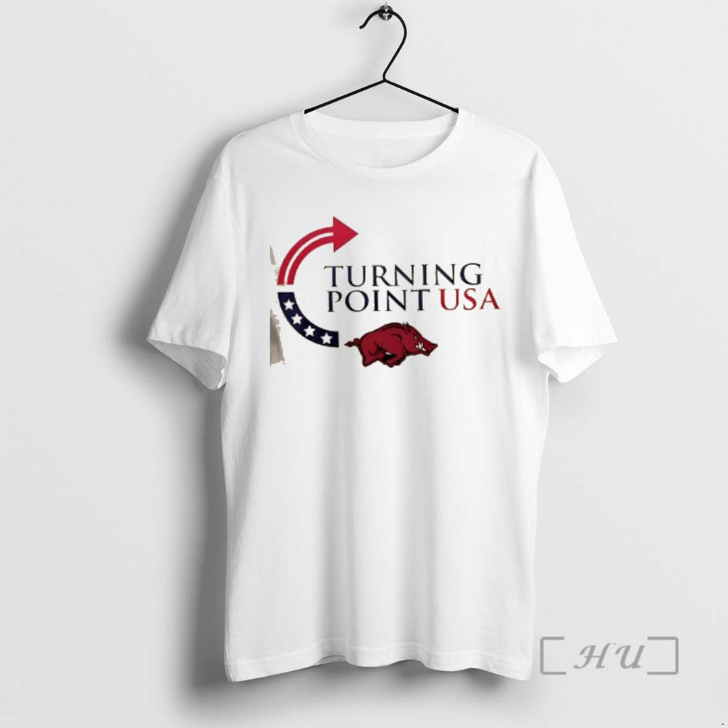 Trending Arkansas Razorbacks X Freedom Turning Point Usa Charlie Kirk 2 Sided Premium T Shirts Hoodie, Sweatshirt