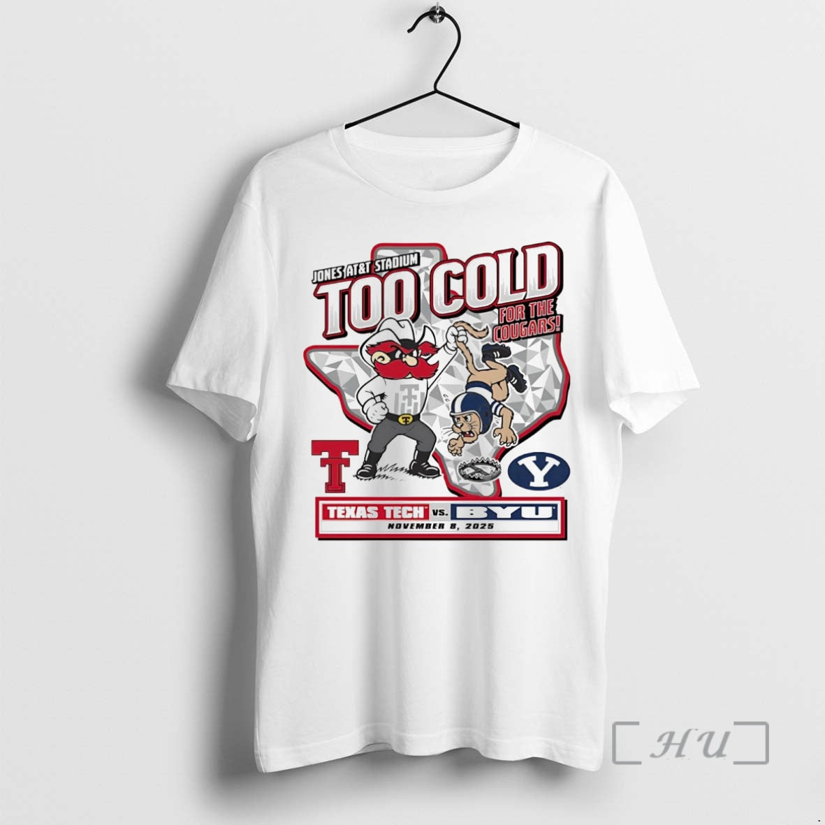 Trending Byu Cougars Vs Texas Tech Red Raiders Too Cold For Cougars Gameday 2025 Premium T-Shirts, Hoodie, Sweatshirt