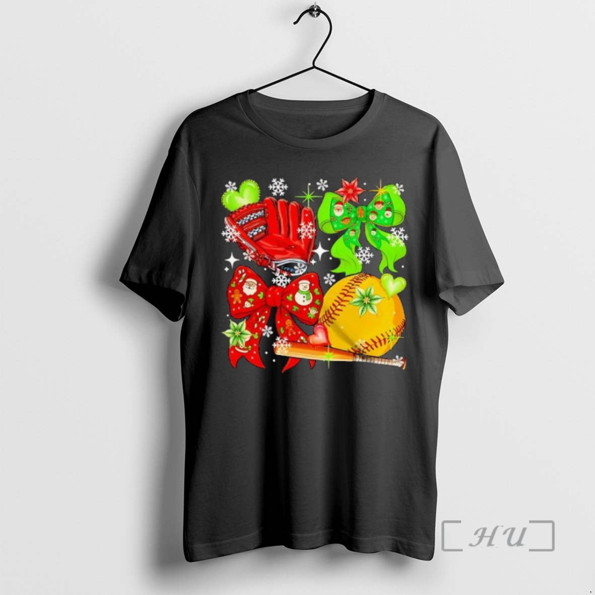 Trending Baseball Christmas Coquette Lovely Bow Tie Snowing T-Shirts, Hoodie, Sweatshirt | InkNestWear.com