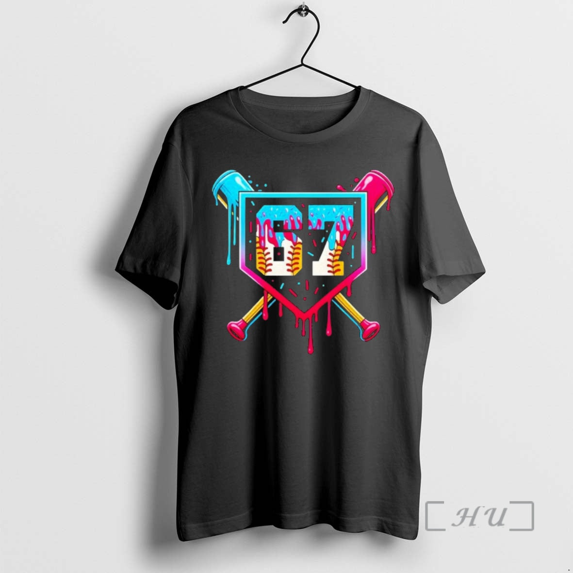 Trending Baseball Ice Cream Drip Number 67 T-Shirts, Hoodie, Sweatshirt | InkNestWear.com