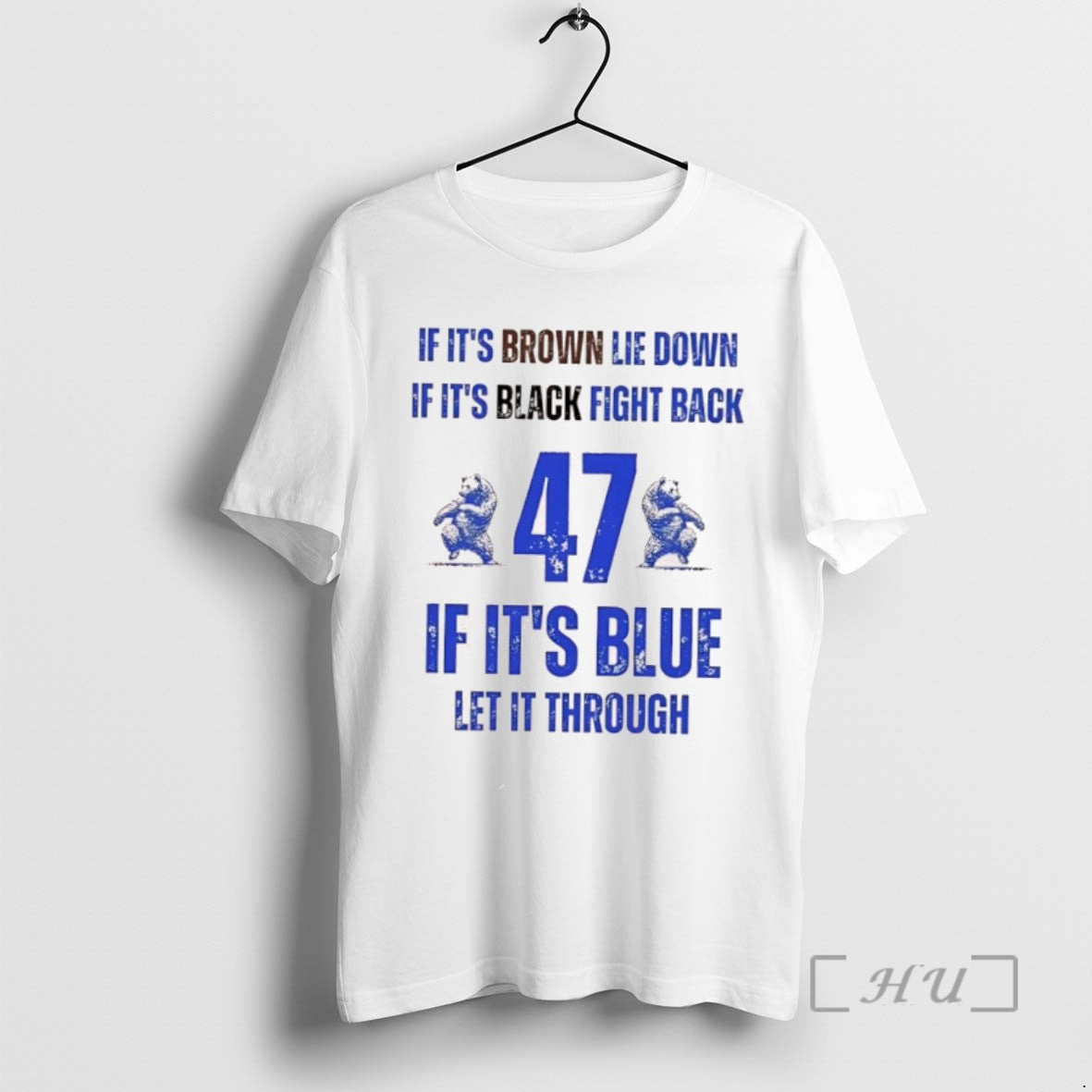Trending Bear If Its Brown Lie Down If Its Black Fight Back If Its Blue T-Shirts, Hoodie, Sweatshirt | InkNestWear.com