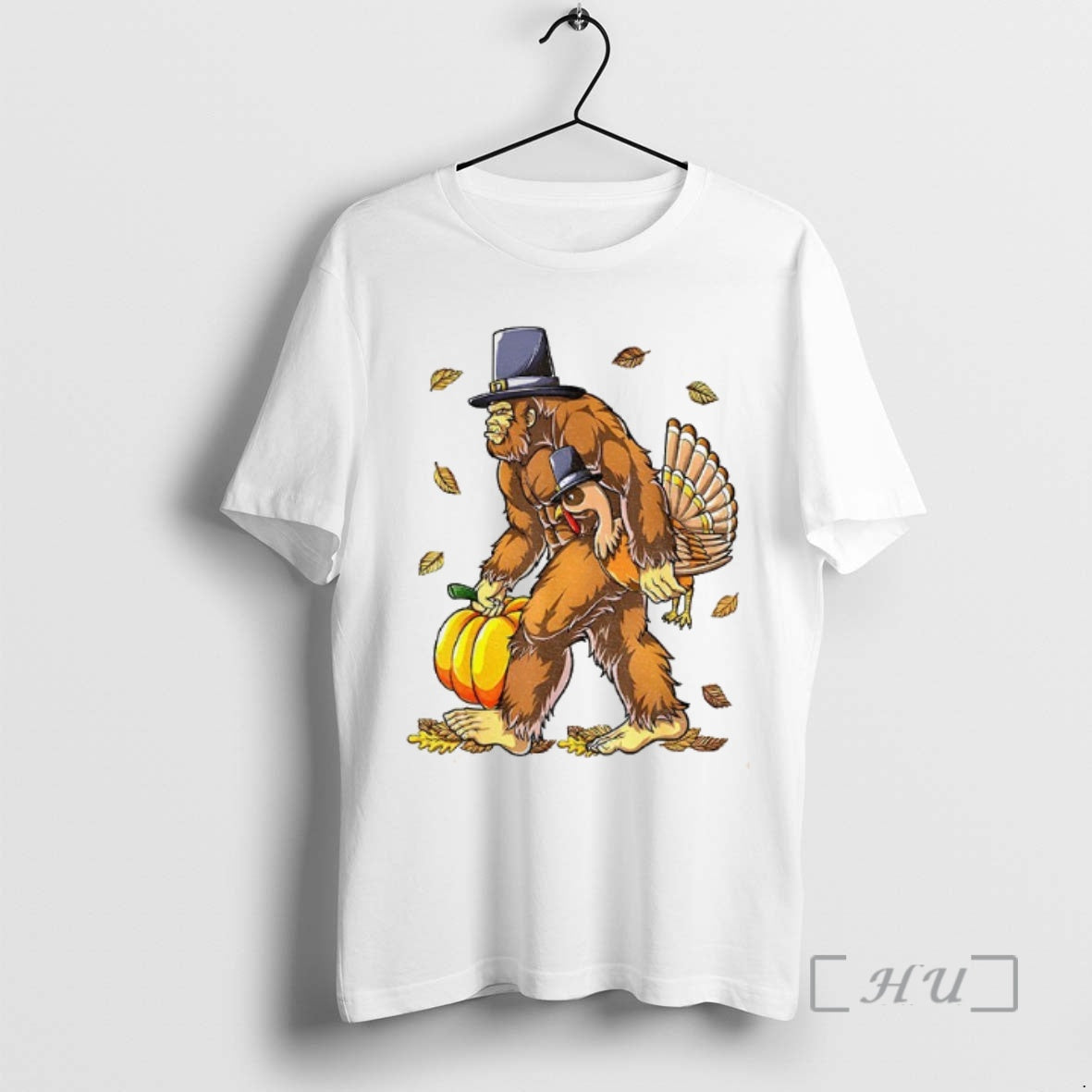 Trending Bigfoot Turkey Pumpkin Thanksgiving Sasquatch Thanksgiving Day T-Shirts, Hoodie, Sweatshirt | InkNestWear.com