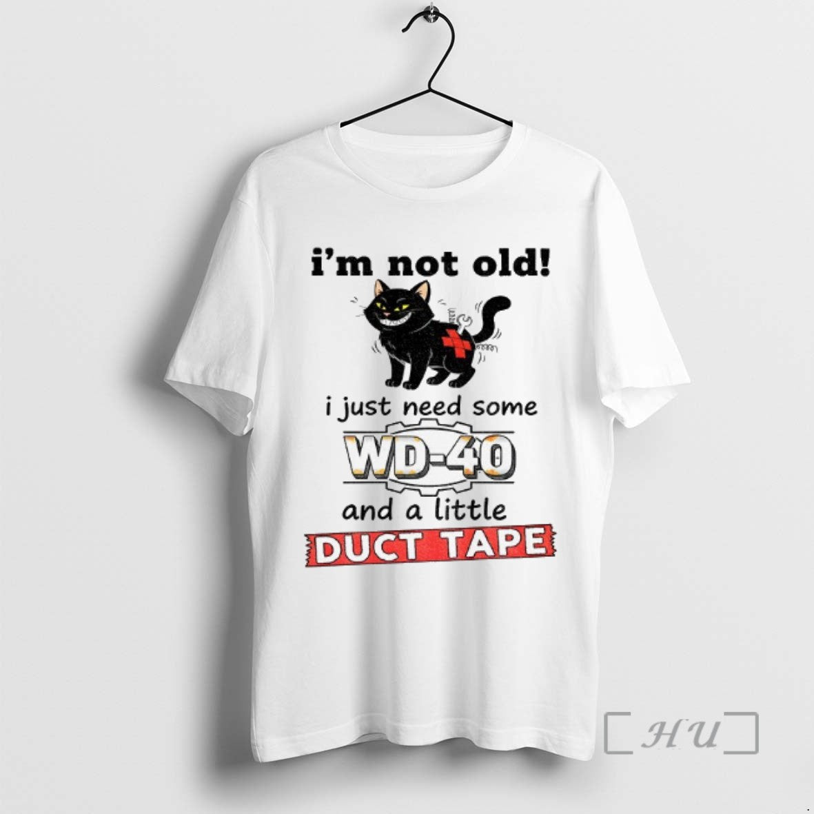 Trending Black Cat Im Noot Old I Just Need Some Wd 40 And A Little T-Shirts, Hoodie, Sweatshirt | InkNestWear.com