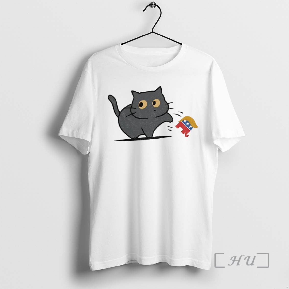 Trending Cat Knocking Donald Trump Elephant Republican Party Trump T-Shirts, Hoodie, Sweatshirt | InkNestWear.com