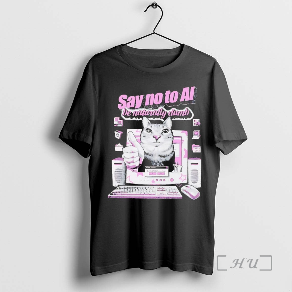 Trending Cat Say No To Ai Be Naturally Dumb T-Shirts, Hoodie, Sweatshirt | InkNestWear.com