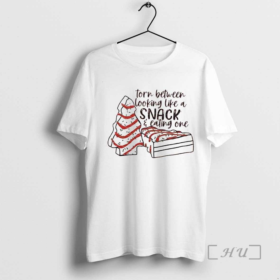 Trending Christmas Tree Cake Torn Between Looking Like A Snack And Eating One Premium T-Shirts, Hoodie, Sweatshirt